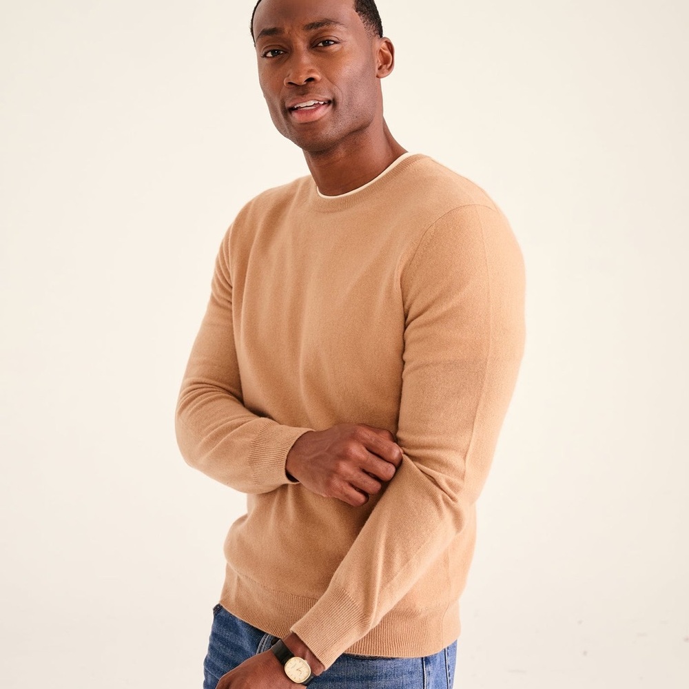NAADAM Men's Camel Crewneck Sweater
